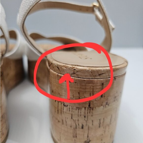 NEW Stuart Weitzman Carmen Midi Wedge Sz 9.5 Sandal Platform White Leather Cork - Picture 10 of 14